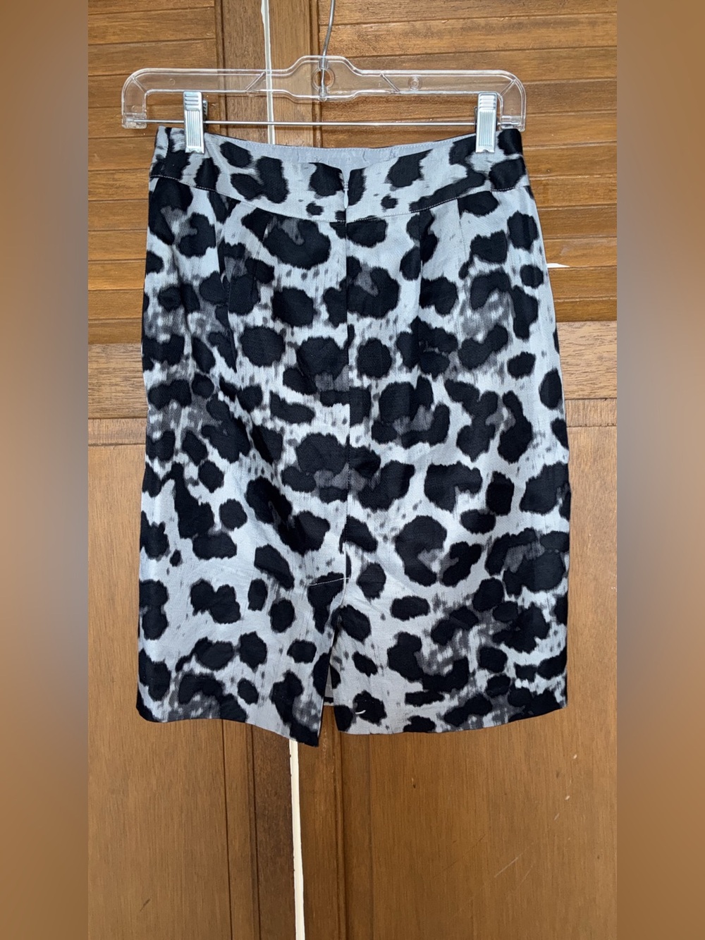 Banana Republic Black and Gray Leopard Print Flat Front Skirt